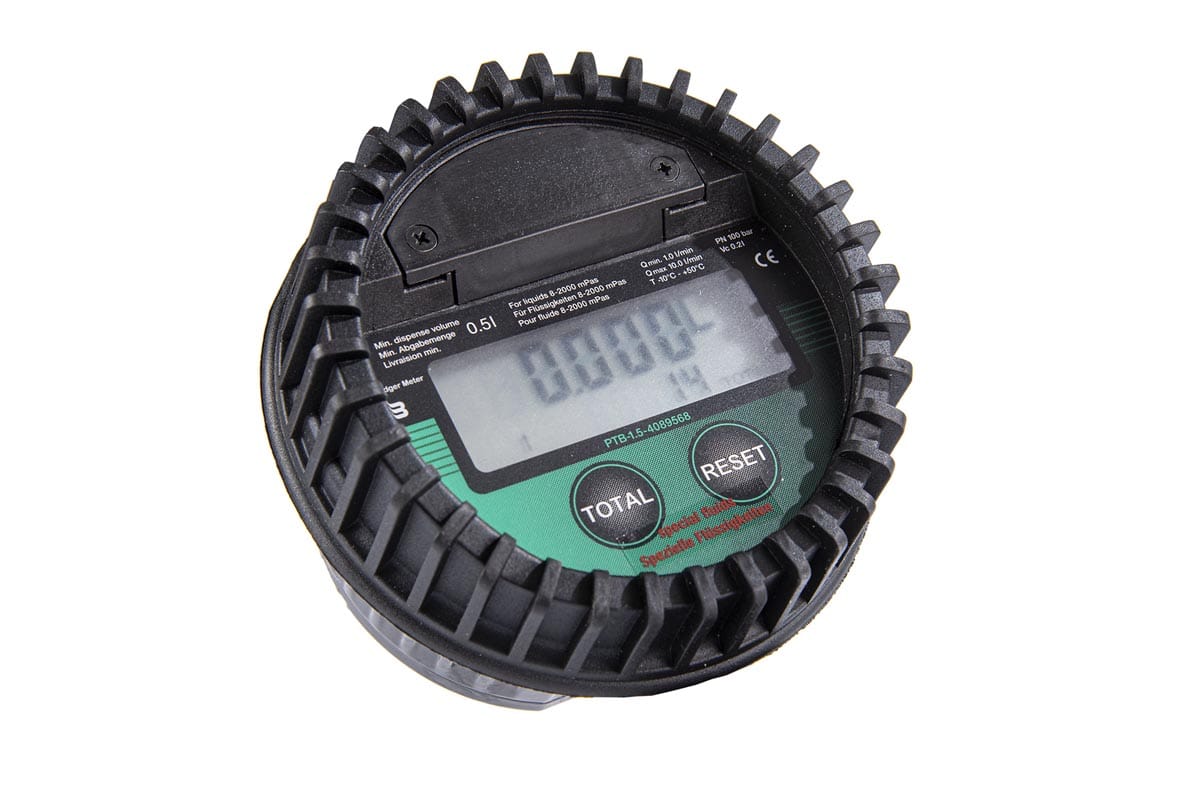 Digital flow meter, 10-250 L/min for diesel and oil