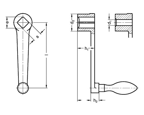 Cranked handle DIN 469 detail 2
