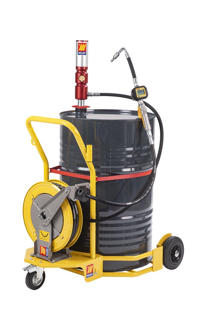 022-1298-E00 Verrijdbare oliepompset 180-220L vaten 28 l/min + haspel