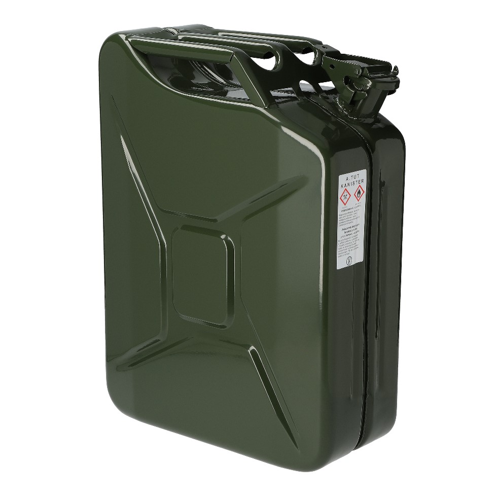 Steel jerrycan for petrol