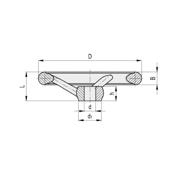 Spaakhandwiel DIN 950, Gietijzer detail 2