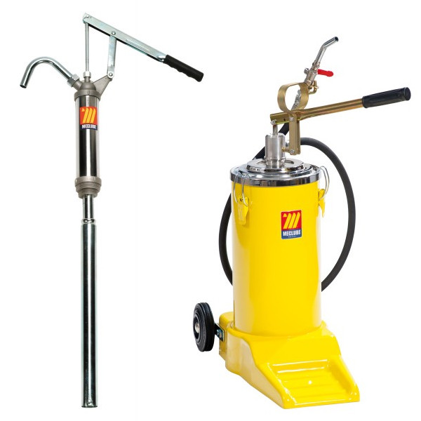 Hand operated pumps for oil and grease