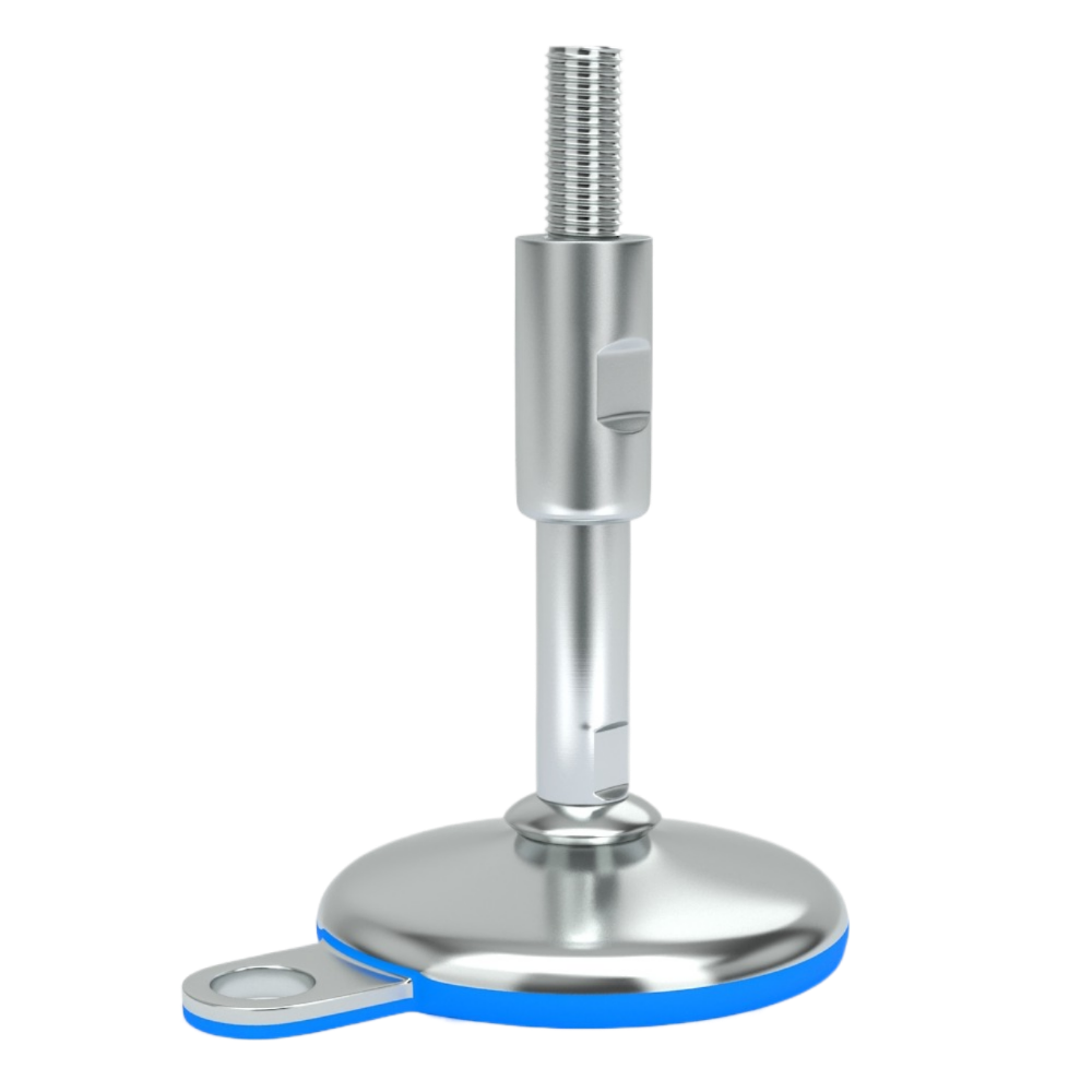 841106012135 Stelvoet RVS hygiënisch LC ø60 M12x135 blauw 1 lip