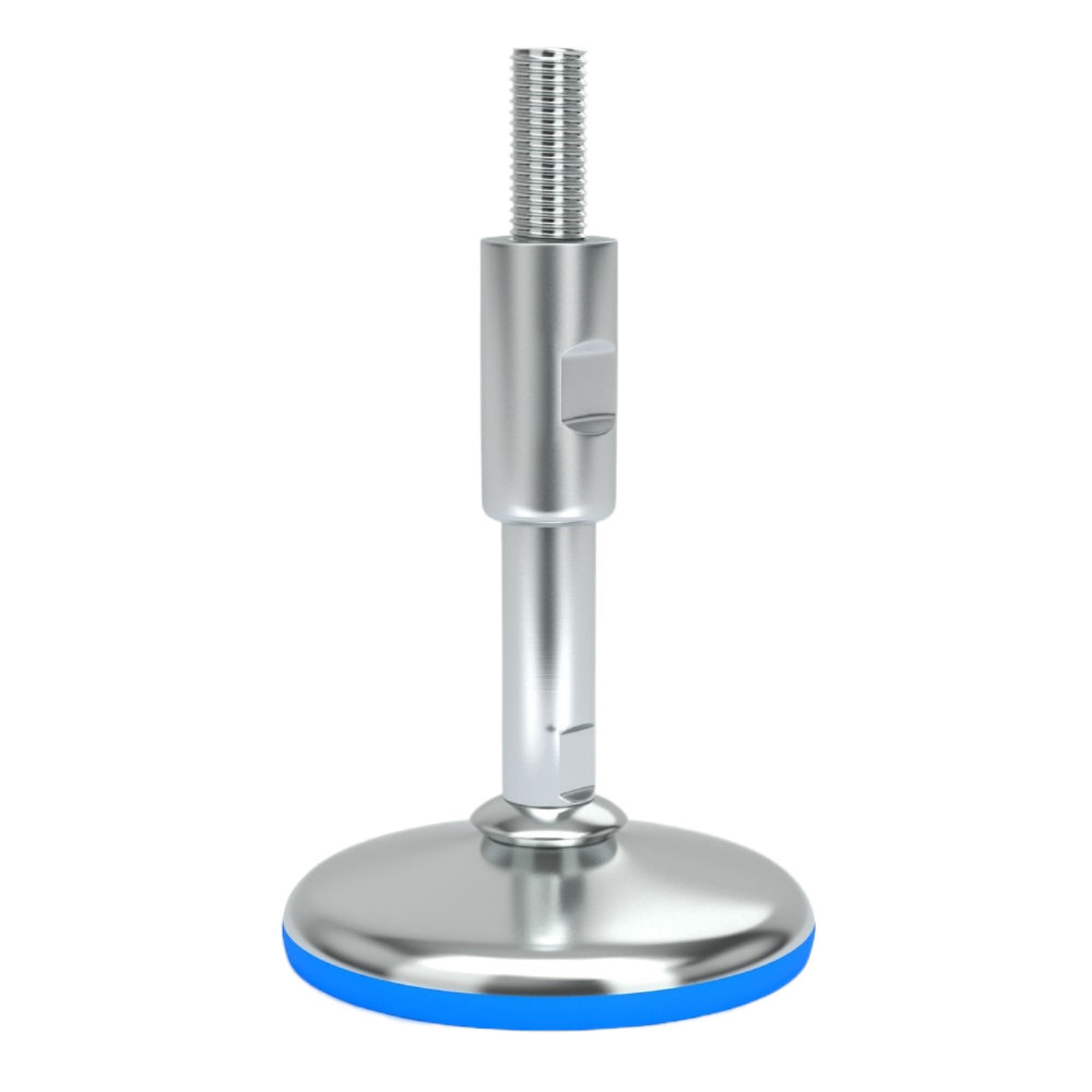 841005012135 Stelvoet RVS hygiënisch LC ø50 M12x135 blauw