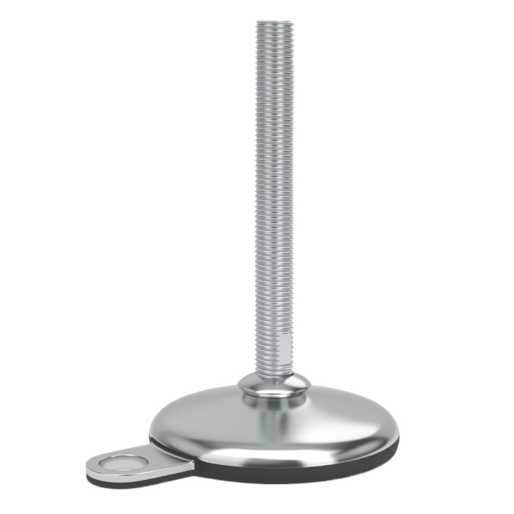 Machinevoet RVS hygiënisch zwart 1 lip